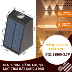 (gt16) Đèn tường năng lượng mặt trời hắt sáng 2 đầu