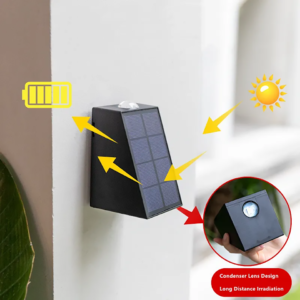 (gt16) Đèn tường năng lượng mặt trời hắt sáng 2 đầu